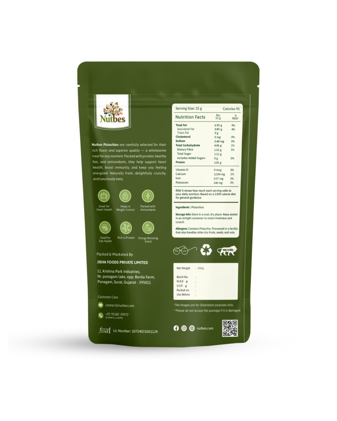 Nutbes Pistachio 200gm (Pista)